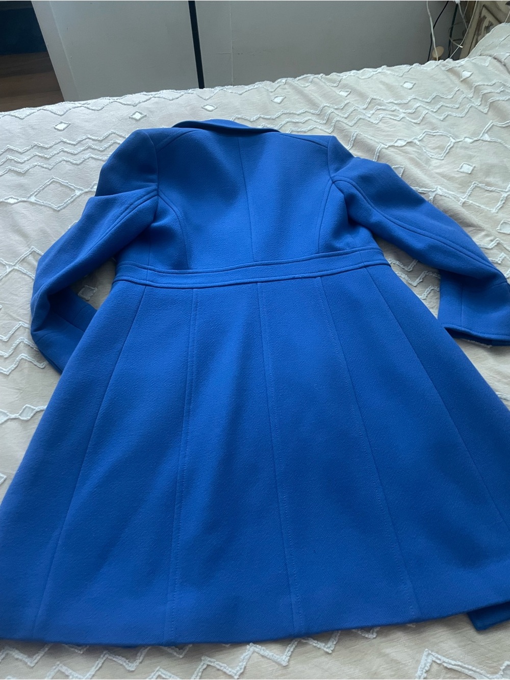 J. Crew Royal Blue Wool Trench Coat - Picture 6 of 9